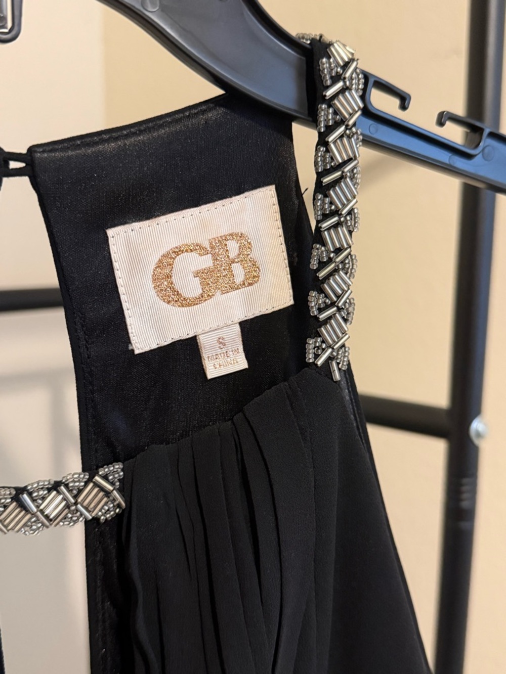 Gianni Bini Black Beaded Halter Maxi Dress - Picture 3 of 8